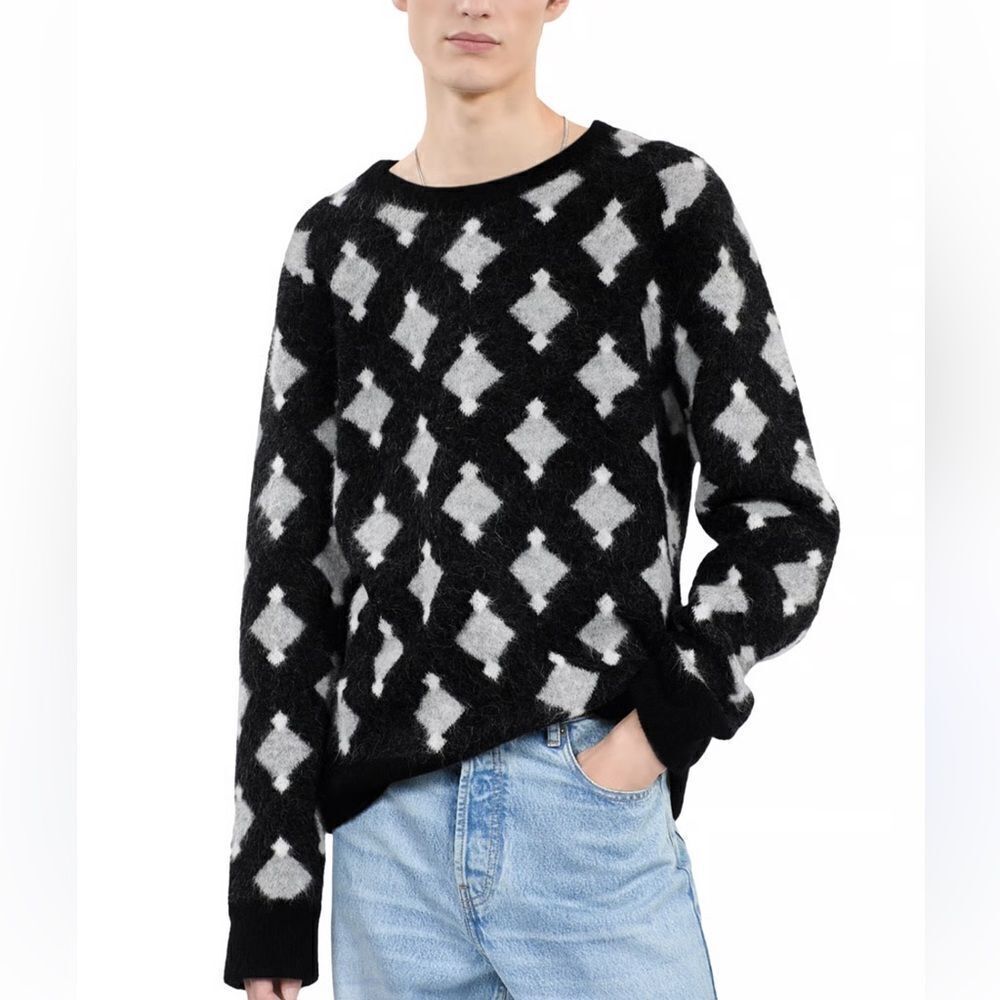 $565 The Kooples Diamond Geo Straight Fit Sweater NWT MEDIUM
